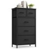 SONGMICS Tall Dresser for Bedroom, 5 Fabric Drawers with Steel Frame