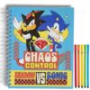 Sonic The Hedgehog Sketchbook for Kids with Washable Markers, 86 Blank Pages Spiral Bound, Sonic and Shadow