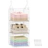 Sonyabecca 3-Tier Hanging Closet Organizer with 5 S Hooks, Closet Shelves for Clothes, Shoes, Handbags, Accessories, Hanging Basket, Closet Storage, Closet System, Closet Organizers and Storage