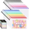 Sooez 24 Pack Mesh Zipper Pouch with Sticky Labels, A4 Mesh Bags Organizer