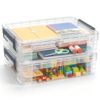 Sooez 2 Pack Large Storage Bins with Lids, Clear Plastic Storage Containers