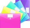 Sooez 5 Pack File Folders, Clear Poly Envelopes Plastic Folders A4 Pouch