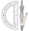 Sooez Drawing Compass and Protractor, Beige and Gray