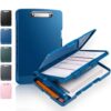Sooez Heavy Duty Clipboard with Storage, Nursing Clip Boards 8.5x11, Blue
