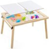 SOOPURKIDS Sensory Tables for Toddlers,Kids Table with 3 Storage Bins, Activity Table with 7 Sand Toys, Indoor/Outdoor Play Sand Table, Gifts for Boys and Girls