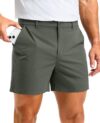Soothfeel Men's Casual Shorts 5/7/9 Inch Golf Dress Shorts for Men Flat Front Work Lightweight Quick Dry with 4 Pockets Grey_Sage-L5_W33