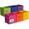 Sorbus 6-Pack Fabric Storage Cubes (13 Inch, Bright Rainbow)