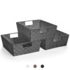 Sorbus Baskets for Organizing, Woven Storage Set (Set of 3, Gray)