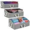 Sorbus Storage Bins [3-Pack] Fabric Storage Baskets, Foldable Closet Organizer Trapezoid Storage Box (Grey)