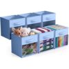 Sorbus Storage Cubes with Clear Window, 6 Pack (11 Inch, Blue)