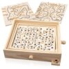 Sosation Wooden Labyrinth Board Game with 3 Swappable Boards for Kids Adult