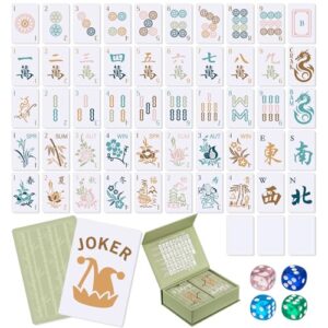Soulchen 168-Piece PVC American Mahjong Card Print Set,Classic,Boho