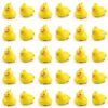Soulchen 30 Pcs Lucky Yellow Ducks Quiet Critters with Plastic Jar, Small Yellow Ducks Classroom Behavior Management Reward Tool, Homeschool Educational Learning Gift for Kids