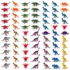 Soulchen 60 Pcs Dinosaur Quiet Critters with Jar, 12 Styles Mini Animal Toys for Kid Classroom Behavior Management, Educational Materials Pom Poms Reward Kit for Homeschooling Learning Activity