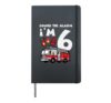 Sound The Alarm Im 6 Firetruck 6th Birthday Bday Boys Kids Hardcover Journal, Black