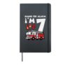Sound The Alarm Im 7 Firetruck 7th Birthday Bday Boys Kids Hardcover Journal, Black