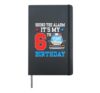 Sound The Alarm It's My 6th Birthday Police Car Theme Party Hardcover Journal, Black