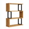 Space-Saving Bookshelf, Open Bookcase with Steel Frame