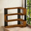 Space-saving Desk Bookcase Countertop Storage Rack for Home Dormitory and Office - Brown 18.1" (46cm) - Stylish Display Shelf for Books and Decor