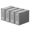 SpaceAid 4 Pack Bed Sheet Organizers and Storage, Foldable Organizer for Linen Closet, Sheets Set Folder Keeper with Window XL (Queen & King Size) Organizing Bedding Container, Gray 91ZDSN-SL01-G4