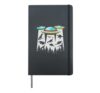 Space Aliens Cosmic Abduction Dinosaurs Spaceship Flat-Earth Hardcover Journal, Black