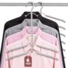 Space Saving Clothes Hangers,6 Tier Non Slip Shirt Hangers Closet Organizer