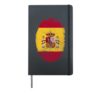 Spain Flag Fingerprint Proud Spanish Men Women Kids DNA Hardcover Journal, Black
