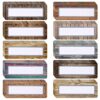 Spakon 50 Pcs Magnetic Name Tags Home Classroom Decor, Wooden Style