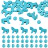 Sparkeads 110pcs Synthetic Turquoise Stone Horse Round Beads Charms Bulk