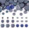 Sparkeads 60pcs Silicone Focal Beads Blueberry Flat Round Rondelle Octagon Loose Spacer Beads Bulk Gray Summer Fruit Food Theme for Pens Crafts Keychain Necklace Bracelet Jewelry Making Phone Lanyards