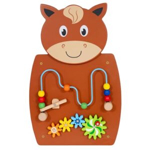 SPARK & WOW Horse Activity Wall Panel, 2 Activities For Ages 18m+