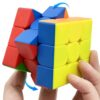 Speed Cube 3x3 Stickerless Smooth Turning Puzzle Box 56MM/2.2inch Educational Magic Cubes for Beginners Keeping Kids Busy Fidget Toy for Adults Colorful Design Gift Exercise Hand-Eye Coordination