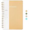 Spiral Notebook-5.75" x 8.125" College Ruled Journal with Inner Pockets and 160 Pages,PU Leather Cover Business Journal, Twin-Wire Binding Notebook Perfect for Office & Home School Supplies Khaki