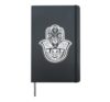 Spiritual Hamsa Hand Yoga Hardcover Journal, Black