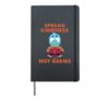 Spread Kindness Not Germs Thanksgiving Funny Cute Turkey Hardcover Journal, Black