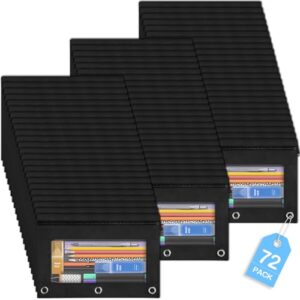 SpringFlower 72 Pack Black Pencil Pouch for 3 Ring Binder School Supplies