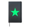 Spring Green Star on Multiple Colours Hardcover Journal, Black
