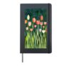 Springtime Tulip Field Colorful Floral Garden Art Hardcover Journal, Black