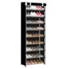 Spryflower 10-Tier Shoe Rack with Cover, Black Metal Entryway Storage
