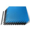 SQUATZ Thick Puzzle Exercise Mat, 6 Pcs EVA Foam Interlocking Tiles Protective Flooring for Gym Equipment and Cushion for Workouts, Durable Non-Skid Texture, Easy to Assemble, Blue and Black