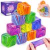 Squishy Fidget Toys for Kids & Adults: 12 Pack Marble Swirl Mini Stress Cube - Slow Rise Squeeze Cubes for Students - Sensory Calming Tools for Autism & ADHD Kids - Bulk Classroom Prizes for School