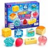 Squishy Fun Box, 8 Pcs Food Squishies Kit, Slow Rising Squeeze Toys, Cheese Butter Strawberry Apple Bread Cat Paw Ocean Cube, Stress Relief Toys, Christmas Birthday Party Favor Gifts for Kids Adults