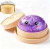 Squishy Squeeze Bao Bun Toy with Steamer, Soft Slow Rebound Stress & Anxiety Relief Sensory Fidget Ball for Kids Adults