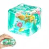 Squishy Stress Cube Squeeze Gadget,Green Slow‑Rebound with Ocean Seashells