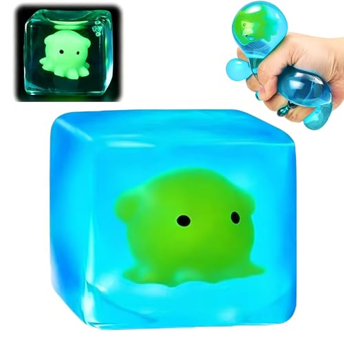 Squishy Stress Fidget Toys Adults,Glow Iin The Dark Squishy Toys,Slow Rising Toy,Sensory Stress Relief Toy for Adults Kids Teens,Octopu Squeeze Toys Party Favors Birthday Gift