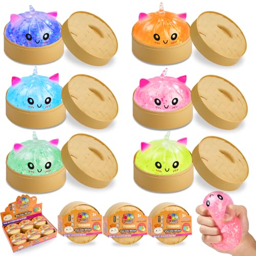 Squishy Toy Mystery Box with 6 Random Colors, Slow Rising Squeeze Toy,Cute Food Shaped Sensory Fidget Toy for Adult Anxiety Relief,Party Favors & Birthday Present (Colorful 6-C)