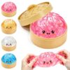 Squishy Toys 4 Pack, Stress Balls Squeeze Toy with Food Steaming Box