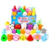 Squishy Toys for Kids, 28 Pack Mini Mochi Squishies and Cards