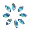 Srliya Acrylic Flat Back Rhinestones, 7 x 15mm Horse Eye Shape (Dark Blue)