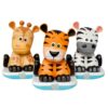 Stack-a-Roos Zoo Animals 3pk Assortment - Interactive Stacking Toy with Lights and Sound - Educational Infant Toddler Building Blocks - Giraffe, Tiger, & Zebra Sensory Toys